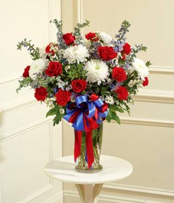 Red, White & Blue Flower Arrangement at From You Flowers