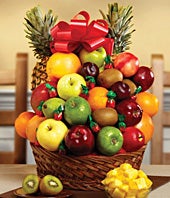 Fresh Fruit and Candy Gift Basket
