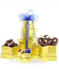 Gold star chocolate gift basket