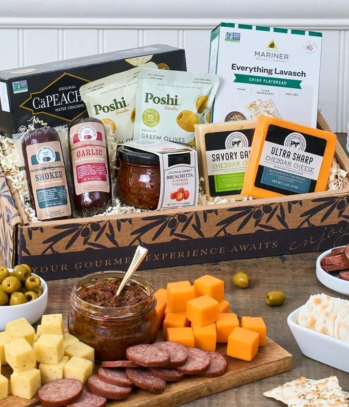Luxury Cheese, Sausage and Crackers Basket at From You Flowers