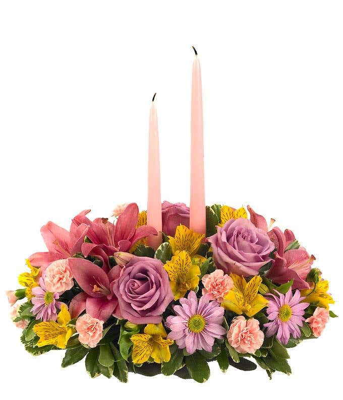 Easter centerpiece with pastel flowers for delivery