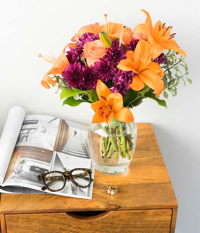 Orange Purple Blooms at From You Flowers