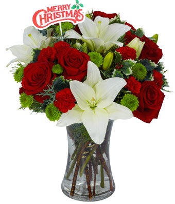 Holiday Flower Celebration with Holiday Pick