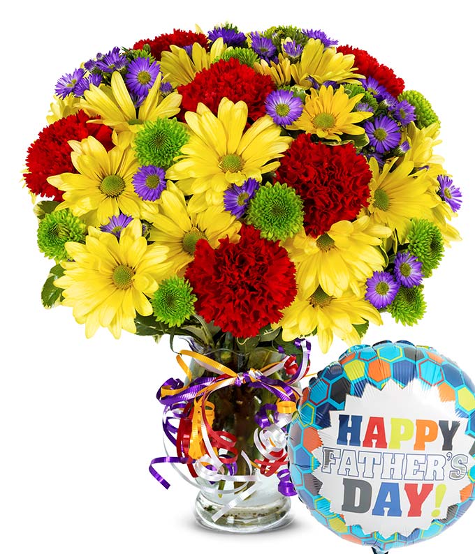 Best Wishes Bouquet with Father's Day Balloon