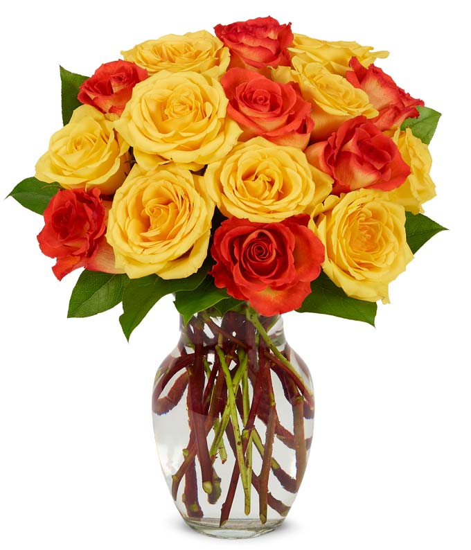 Yellow & Orange Rose Bouquet