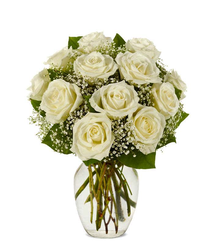 white rose bouquet