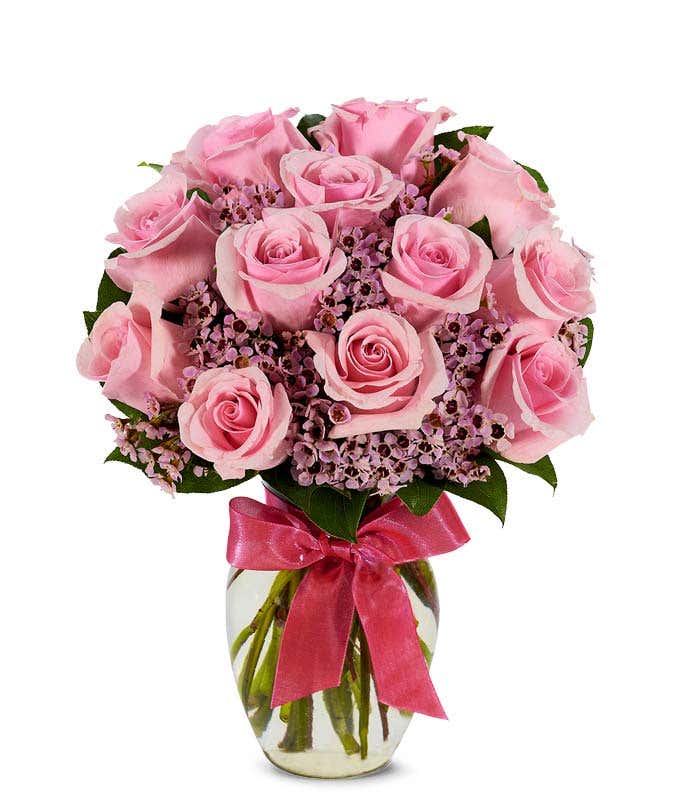 Pink roses bouquet for birthday