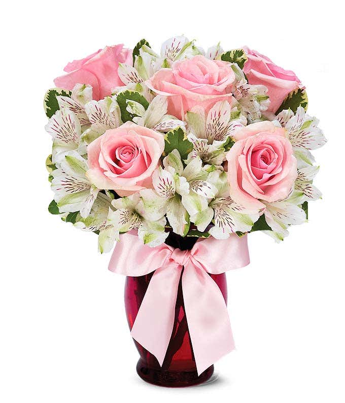 pink rose flower arrangements