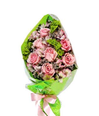 All Pink Rose Hand-Tied Bouquet