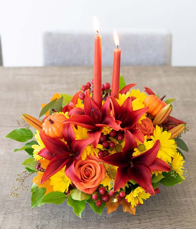 Thanksgiving Moments Centerpiece at From You Flowers