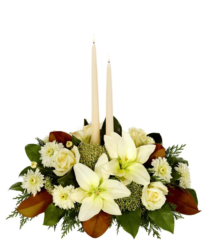 White Lily Christmas Centerpiece
