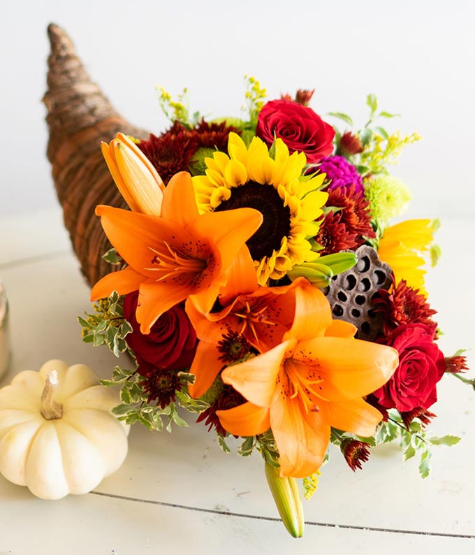 Cornucopia Flower Centerpiece at From You Flowers