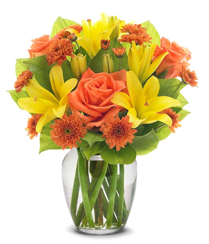 Sunny Rose and Lily Bouquet