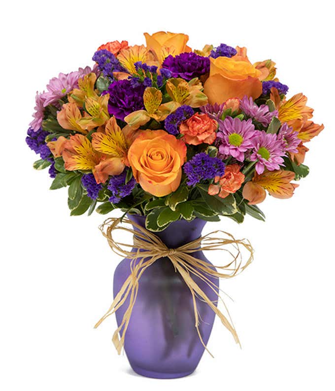 Purple fall flower bouquet