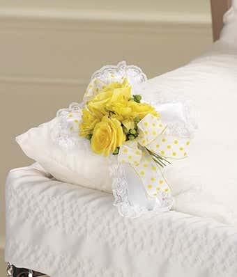 Yellow Rose & Alstroemeria Pillow Cross