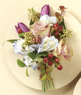 Lavender Rose, Tulip & Hydrangea Corsage