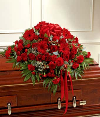 Red Mixed Half Casket Cover