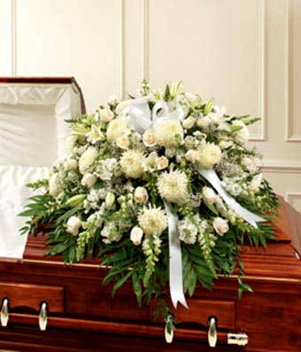 White Mixed Half Casket Cover