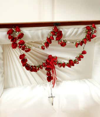 Large Rosary With Red Spray Roses