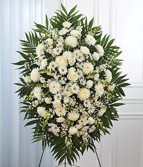 White Sympathy Standing Spray at From You Flowers