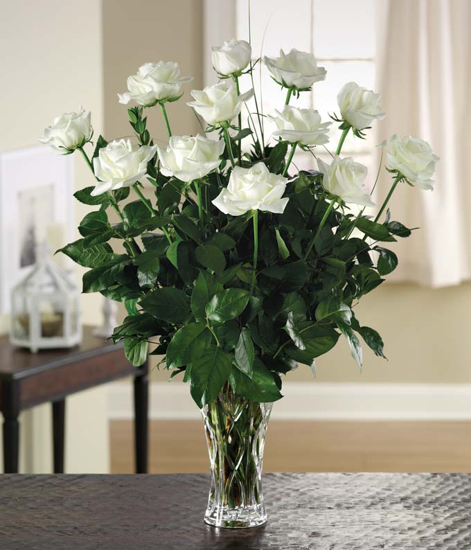 Wonderful White Dozen RosesFuneral