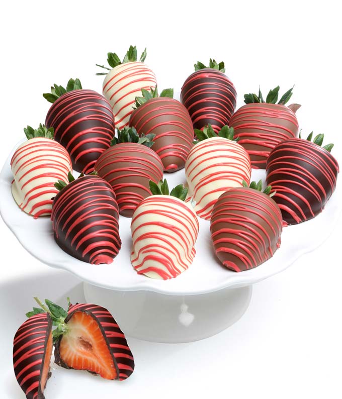 Red Swizzled Chocolate Covered Strawberries at From You ...