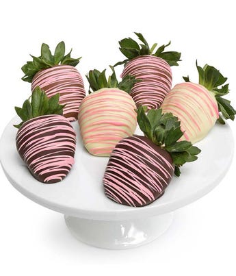 Pink Swizzle Chocolate Covered Strawberries at From You Flowers