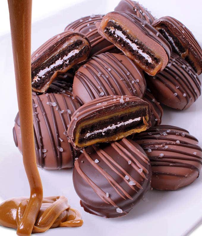 Sea Salt and Caramel Chocolate Covered OREO® Cookies - 12 Pieces