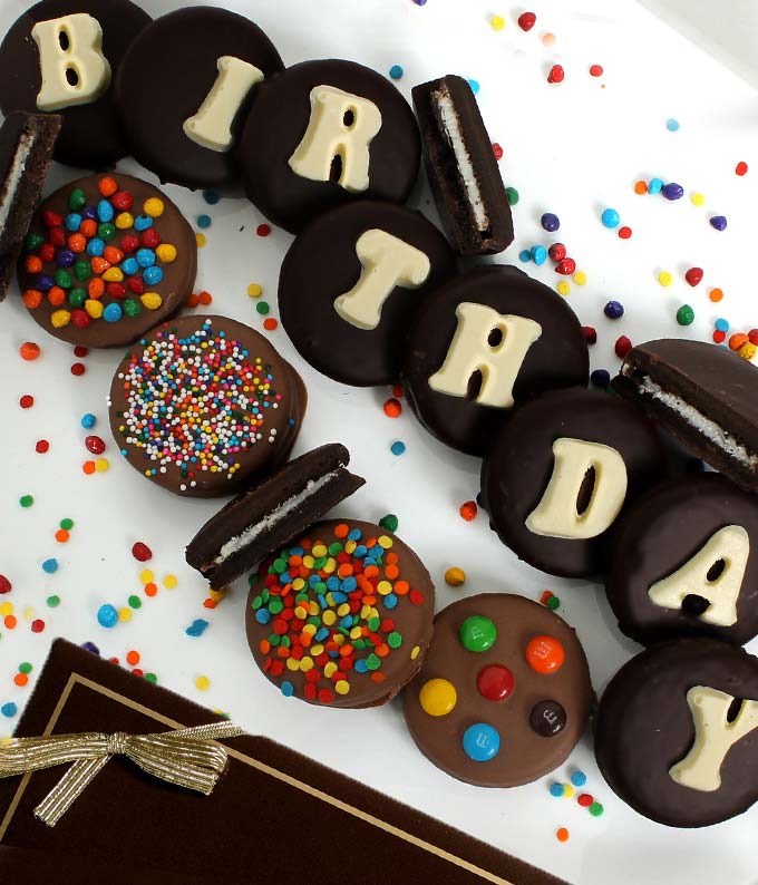 BIRTHDAY Belgian Chocolate Covered OREO® Cookies - 14 Pieces at From