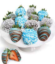 One Dozen Baby Boy Chocolate Dipped Strawberries