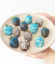 Alternative image 1 for One Dozen Baby Boy Chocolate Dipped Strawberries