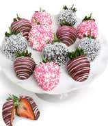 Baby Girl Chocolate Covered Strawberries - 12 Pieces