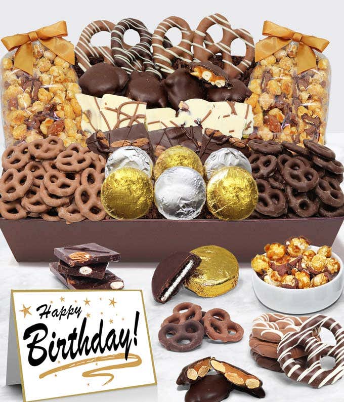 Happy Birthday - Belgian Chocolate Covered Snack Tray