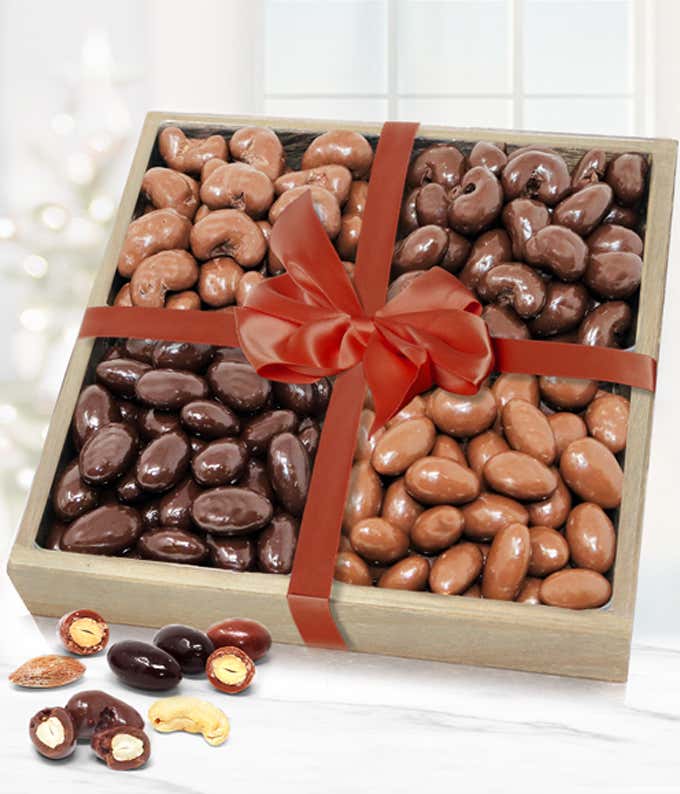 Premium Belgian Chocolate Covered Almond and Cashew Tray
