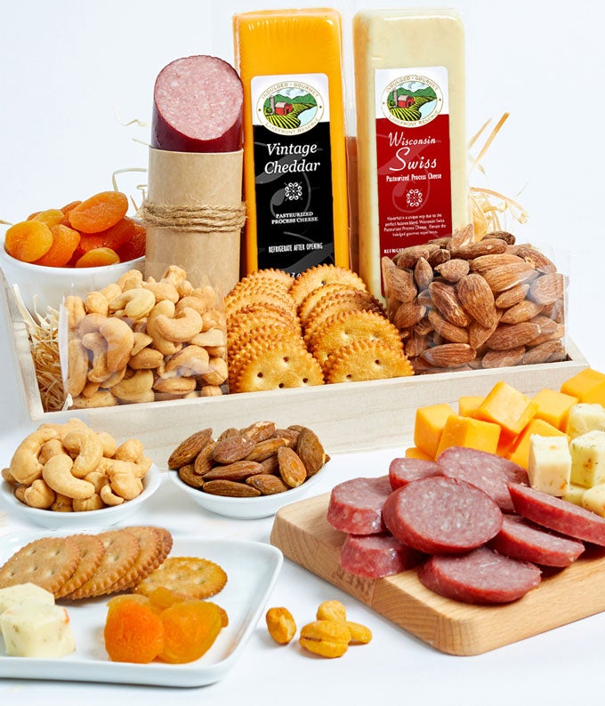 Wisconsin Cheese & Sausage gift boxes, Party platters