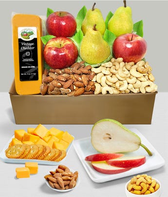 Classic Fruit, Cheese, & Nut Gift Basket at From You Flowers