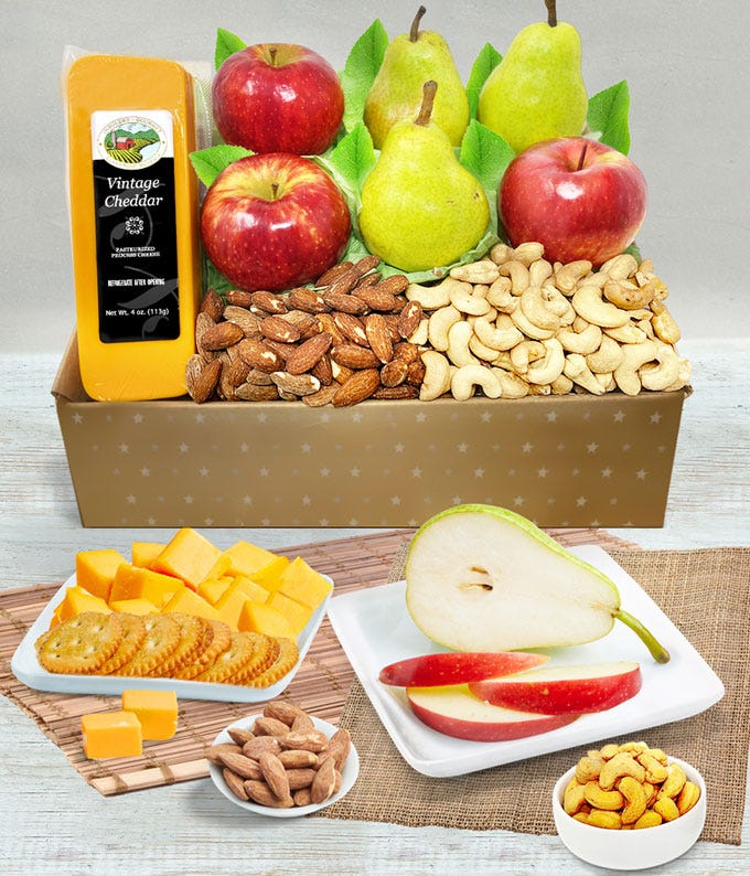 Classic Fruit, Cheese, & Nut Gift Basket At From You Flowers