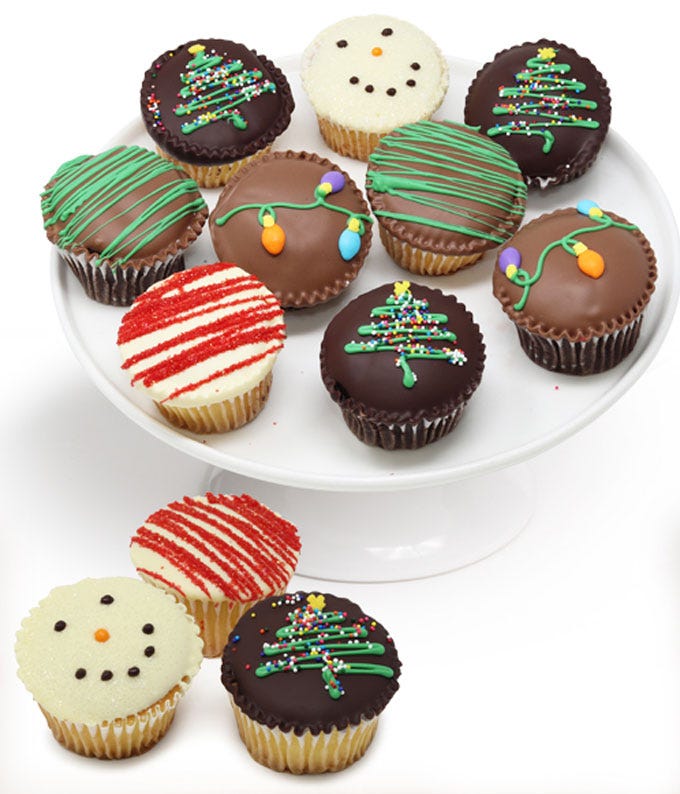Hand Dipped Christmas Cupcakes at From You Flowers