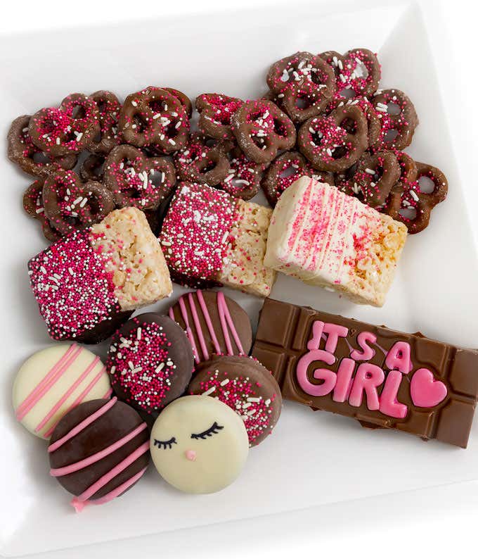 Baby Girl Belgian Chocolate Covered Treat Sampler