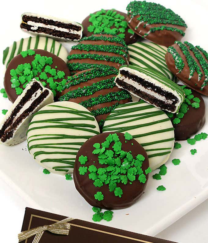 St. Patrick's Day Belgian Chocolate Covered Oreos - 12 Pieces 