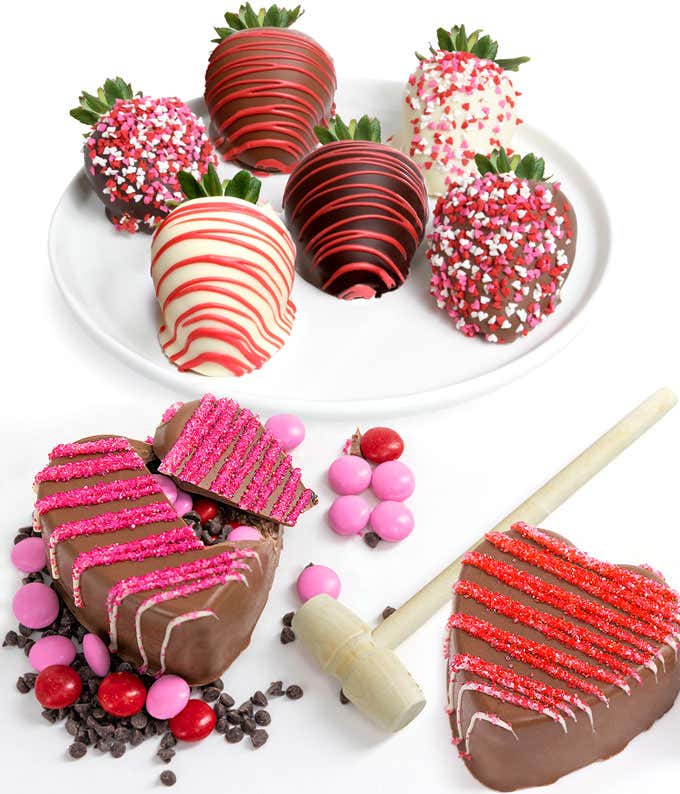Chocolate Covered Strawberries & Breakable Hearts For Mom