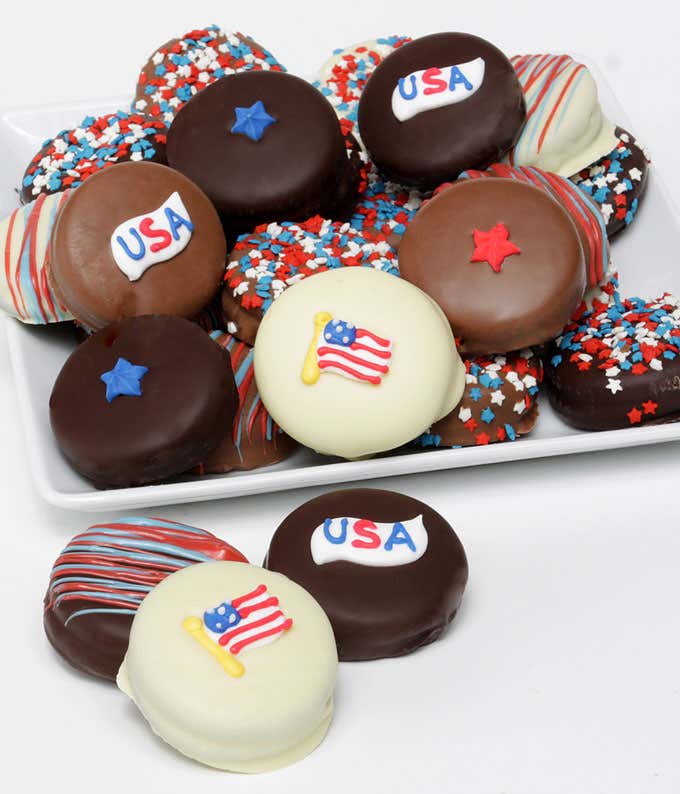 Patriotic Chocolate Covered Cookies