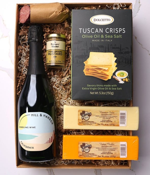 Meat & Cheese Gift Box with Sparkling Rosé Wine at From You Flowers