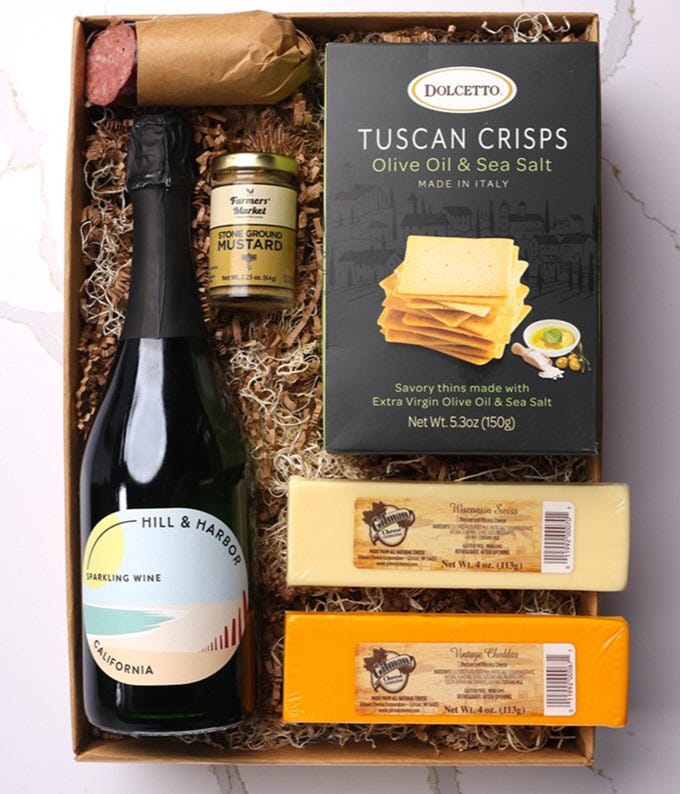 Meat & Cheese Gift Box with Sparkling Rosé Wine at From You Flowers