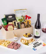 Happy Birthday! Charcuterie, Cheese & California Wine Gourmet Gift Box - Red Wine
