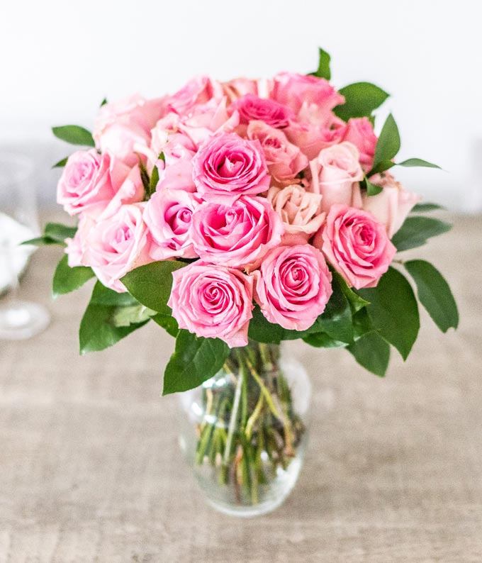 Exclusive Pink Rose Arrangement - 24 Stems at From You Flowers