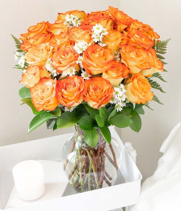 Two Dozen Orange Roses at From You Flowers