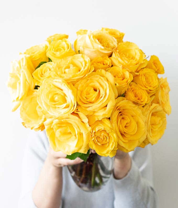 99 Yellow Roses Two Dozen Yellow Roses at From You Flowers