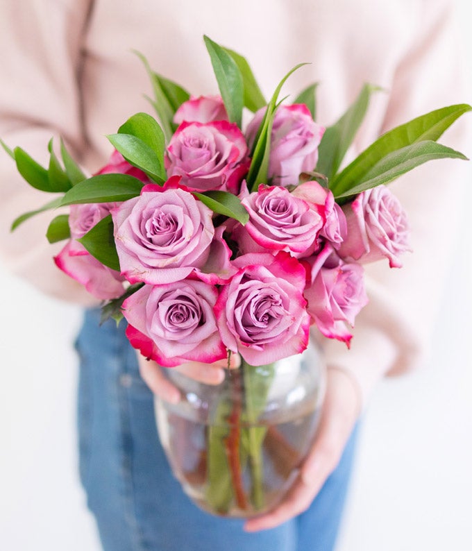One Dozen Purple Roses at From You Flowers One Dozen Purple Roses at From You Flowers
