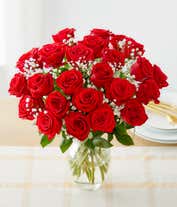 Alternative image 2 for Two dozen red roses with one dozen chocolate covered strawberries.